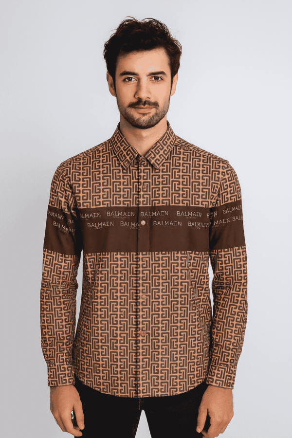 Balmain Monogrammed flowing men’s shirt