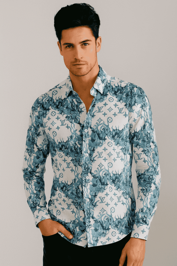 Louis Vuitton Printed Monogram Flower men’s shirt