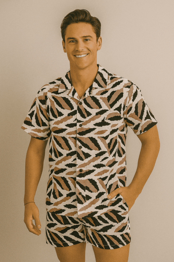 Men’s Abstract Printed Short-Sleeve Shirt