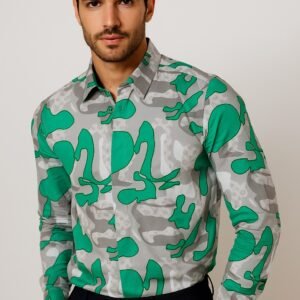 Urban Green Abstract Print Shirt