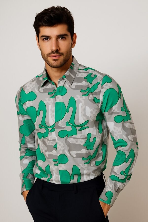 Urban Green Abstract Print Shirt
