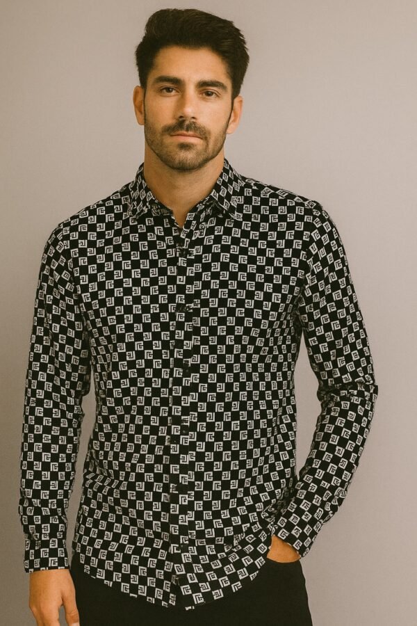 Gucci Monogram Printed Long-Sleeve Shirt